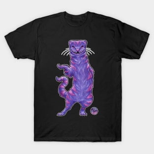 The Cheshire Cat Ferret - White Outlined Version T-Shirt